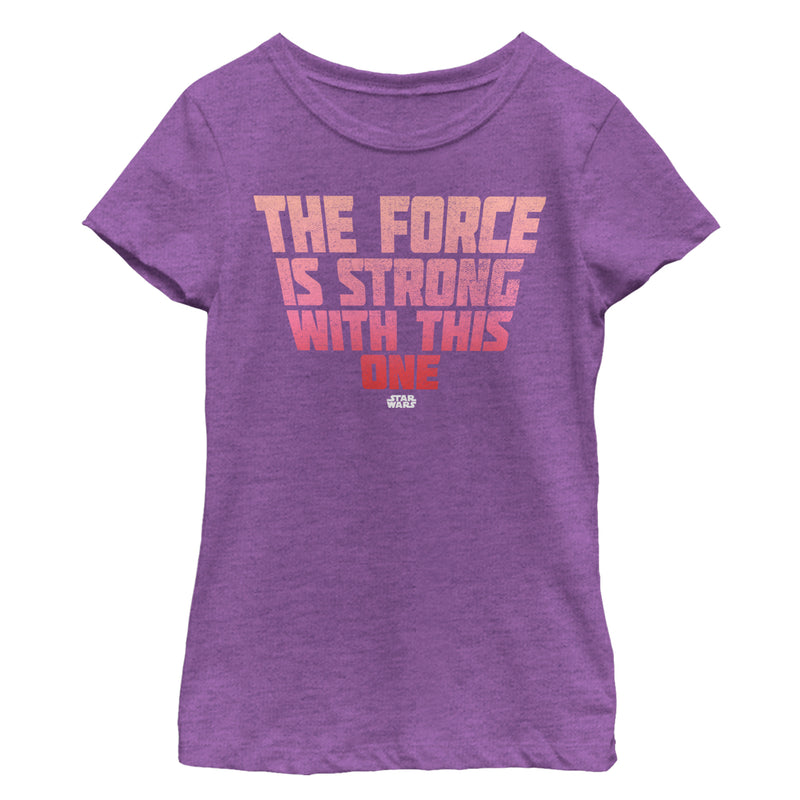 Girl's Star Wars Force is Strong with this One Quote T-Shirt