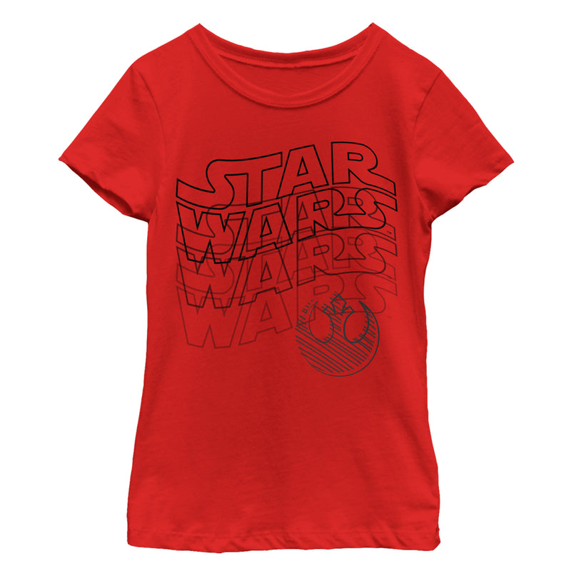 Girl's Star Wars Wavy Sleek Logo T-Shirt