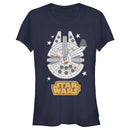 Junior's Star Wars Cartoon Millennium Falcon T-Shirt