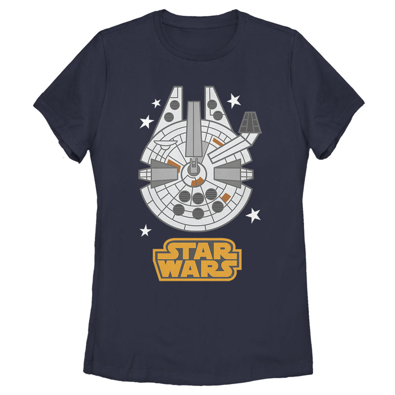 Women's Star Wars Cartoon Millennium Falcon T-Shirt