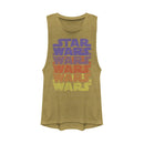 Junior's Star Wars Rainbow Repeat Logo Festival Muscle Tee