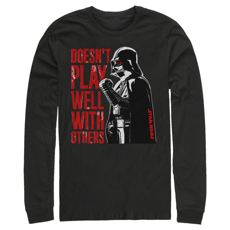 Men's Star Wars Darth Vader Doesn't Play Well Long Sleeve Shirt