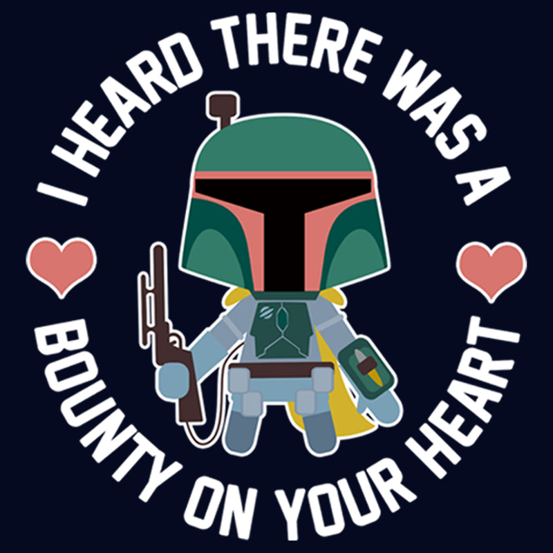 Junior's Star Wars Valentine's Day Boba Fett Bounty on Heart T-Shirt