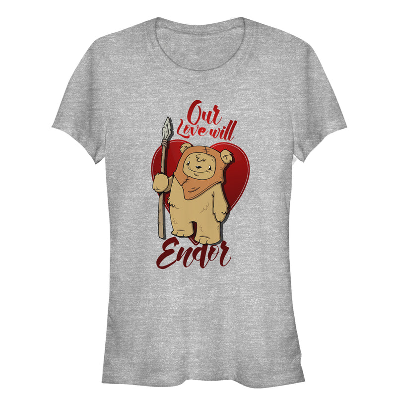 Junior's Star Wars Valentine's Day Ewok Love Will Endor T-Shirt