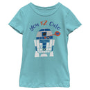 Girl's Star Wars Valentine's Day R2-D2 Too Cute T-Shirt