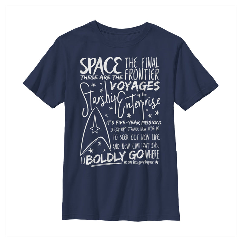 Boy's Star Trek 5-Year Mission Text T-Shirt