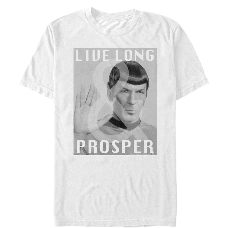 Men's Star Trek: The Original Series Spock Gray Scale Live Long & Prosper T-Shirt