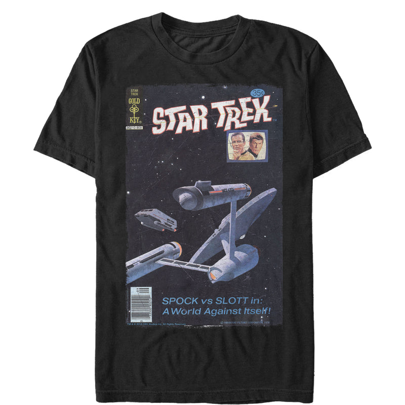 Men's Star Trek SPOCK vs SLOTT in: A World Against Itself Comic Page T-Shirt