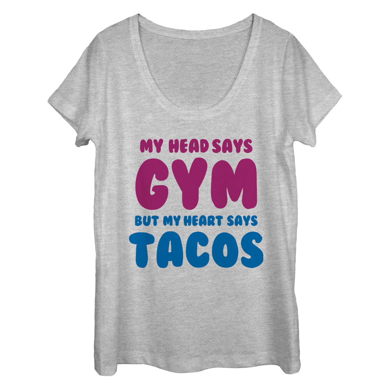 Women's CHIN UP Heart Says Tacos Scoop Neck