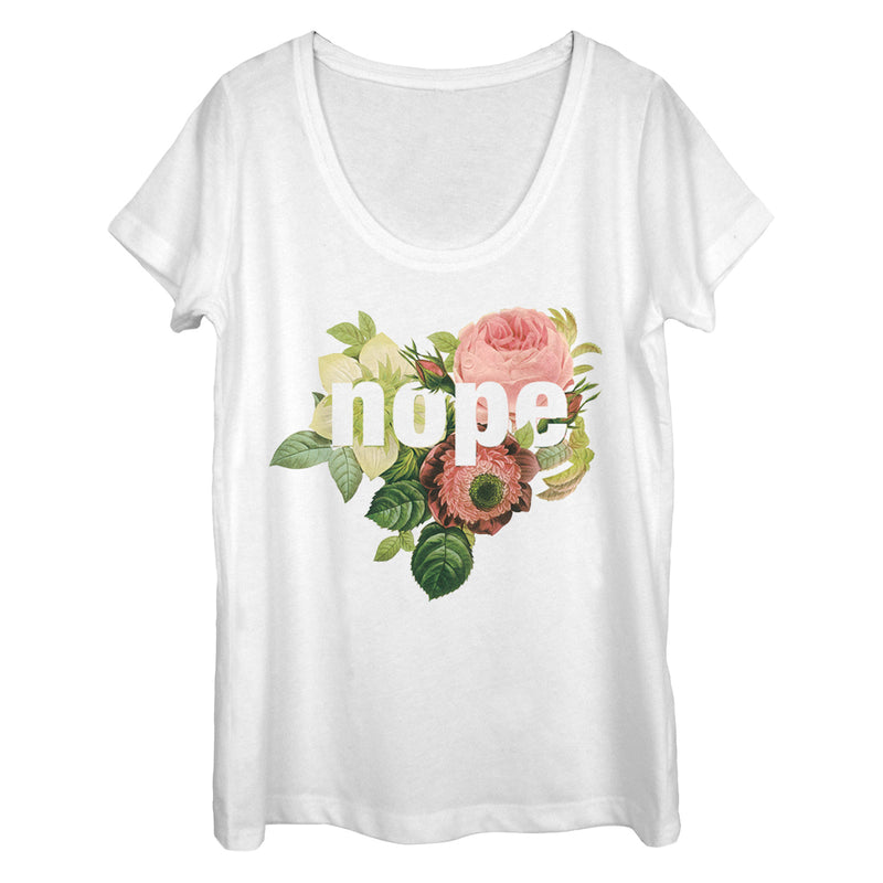 Women's CHIN UP Nope Flowers Scoop Neck