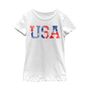 Girl's Lost Gods Fourth of July  USA Watercolor Print T-Shirt