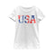 Girl's Lost Gods Fourth of July  USA Watercolor Print T-Shirt