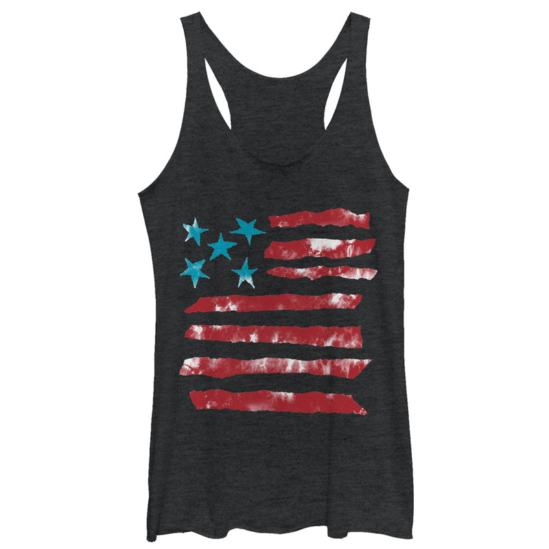 Women's Lost Gods Fourth of July  Artistic American Flag Racerback Tank Top