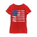 Girl's Lost Gods American Flag Guitar T-Shirt