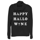 Junior's CHIN UP Halloween Happy Wine Cowl Neck Sweatshirt