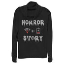 Junior's CHIN UP Halloween WIFI Horror Story Cowl Neck Sweatshirt