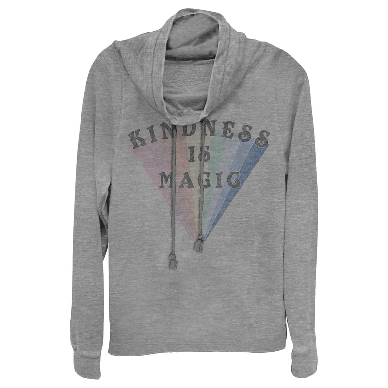 Junior's CHIN UP Kindness is Magic Rainbow Cowl Neck Sweatshirt