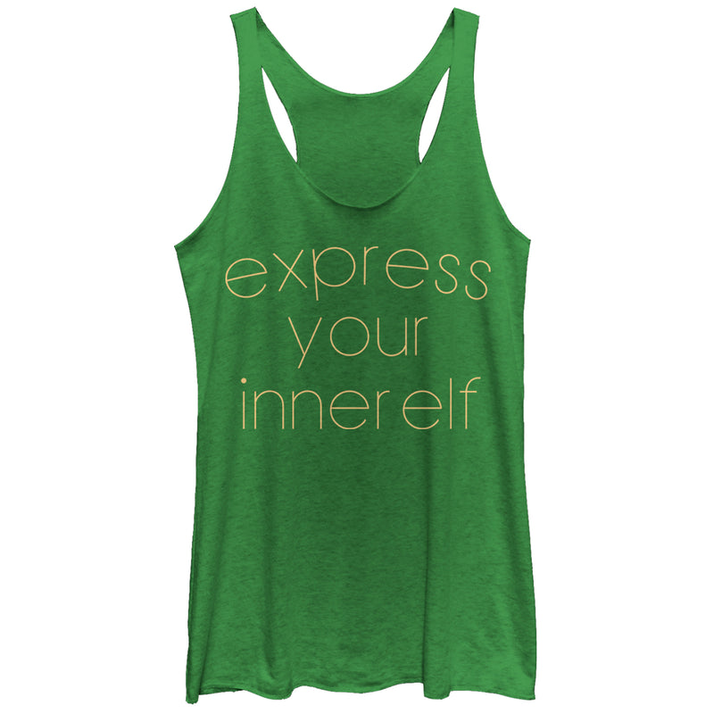 Women's CHIN UP Christmas Express Your Inner Elf Racerback Tank Top