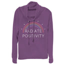 Junior's CHIN UP Radiate Positivity Rainbow Cowl Neck Sweatshirt