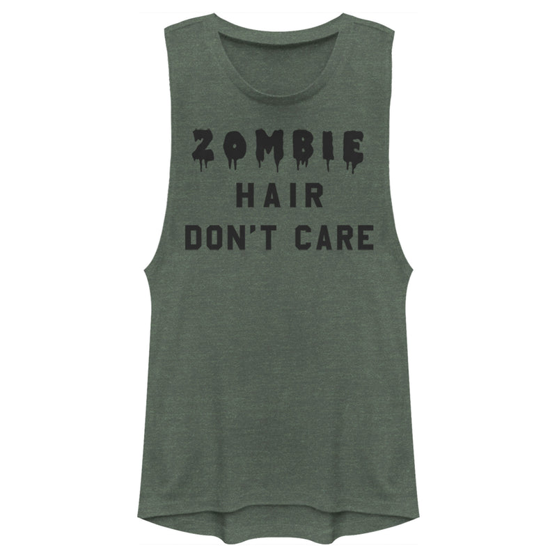 Junior's Lost Gods Halloween Zombie Hair Don't Care Festival Muscle Tee