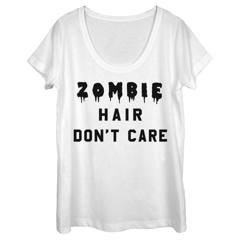 Women's Lost Gods Halloween Zombie Hair Don't Care Scoop Neck