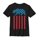 Boy's Lost Gods Fourth of July  Bear American Flag T-Shirt