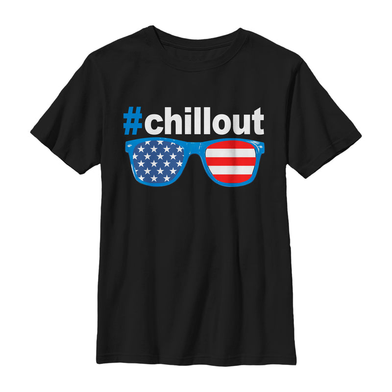 Boy's Lost Gods Fourth of July  Chill American Flag T-Shirt