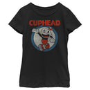 Girl's Cuphead Smile and Wave Distressed T-Shirt