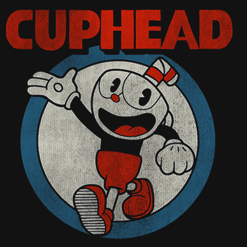 Girl's Cuphead Smile and Wave Distressed T-Shirt
