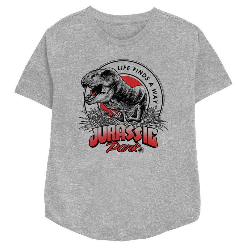 Women's Jurassic Park T. Rex Life Finds a Way T-Shirt