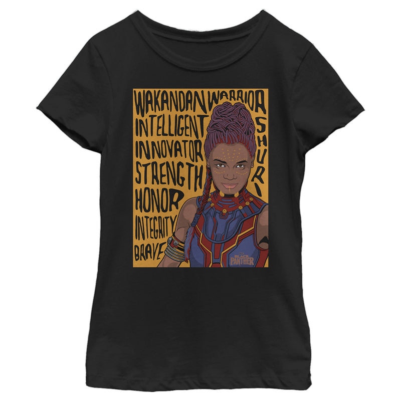 Girl's Marvel Black Panther 2018 Shuri Personality T-Shirt