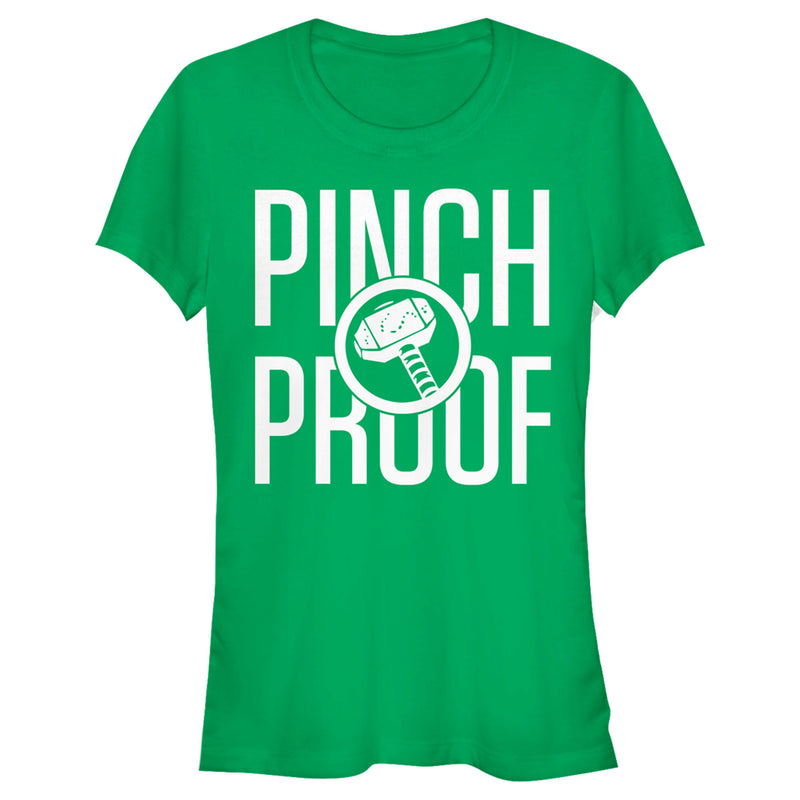 Junior's Marvel Thor Hammer Pinch Proof St. Patrick's Day T-Shirt