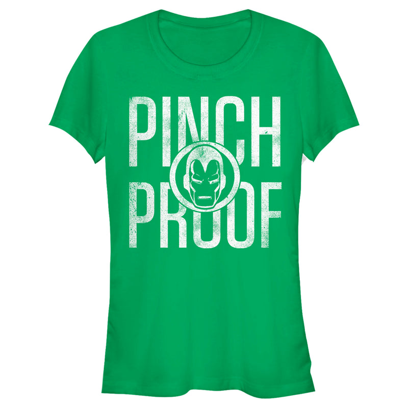 Junior's Marvel St. Patrick's Day Iron Man Pinch Proof T-Shirt