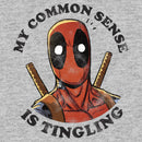 Men's Marvel Deadpool My Common Sense Is Tingling Distressed Long Sleeve Shirt