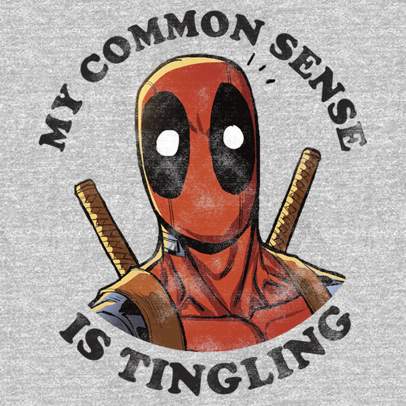 Men's Marvel Deadpool My Common Sense Is Tingling Distressed Sweatshirt