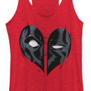 Women's Marvel Deadpool Heart Mask Racerback Tank Top