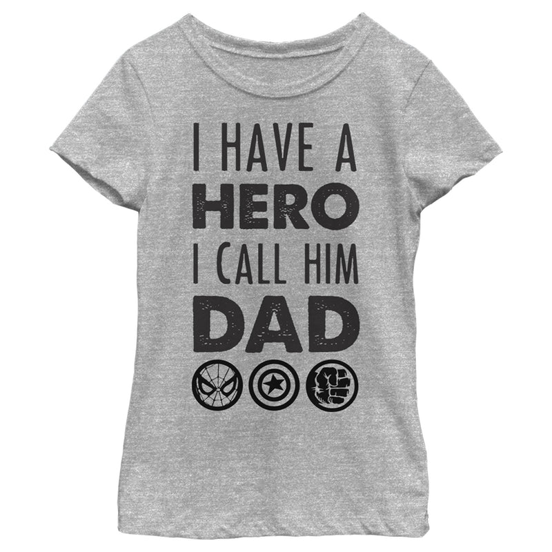 Girl's Marvel Father's Day Avengers Hero Dad T-Shirt