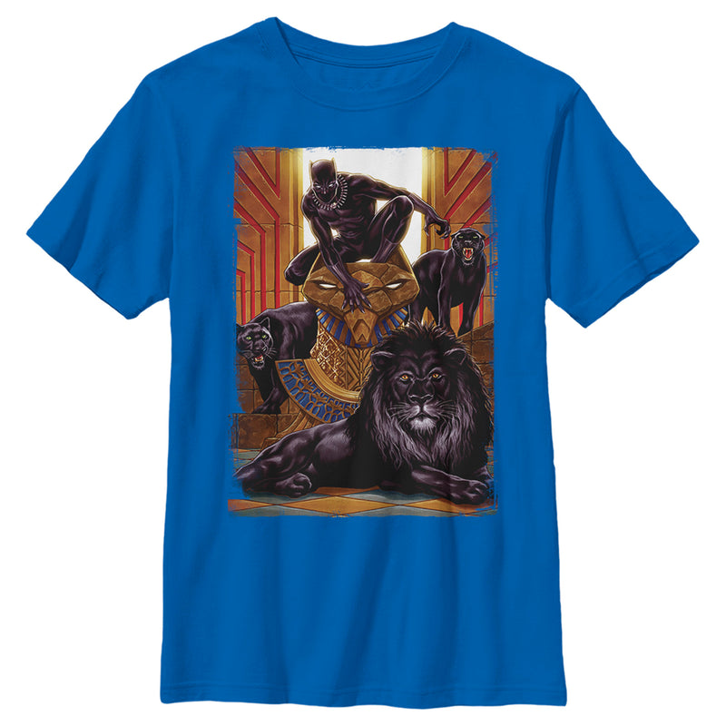 Boy's Marvel Black Panther Big Cats Poster T-Shirt