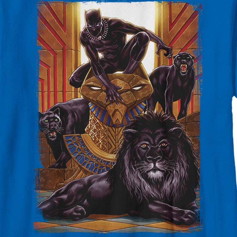 Boy's Marvel Black Panther Big Cats Poster T-Shirt