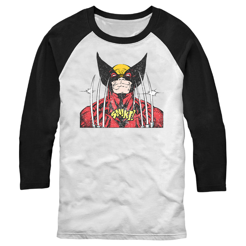 Men's Marvel Wolverine Vintage Snikt Baseball Tee