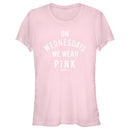 Junior's Mean Girls On Wednesdays We Wear Pink White Bold T-Shirt