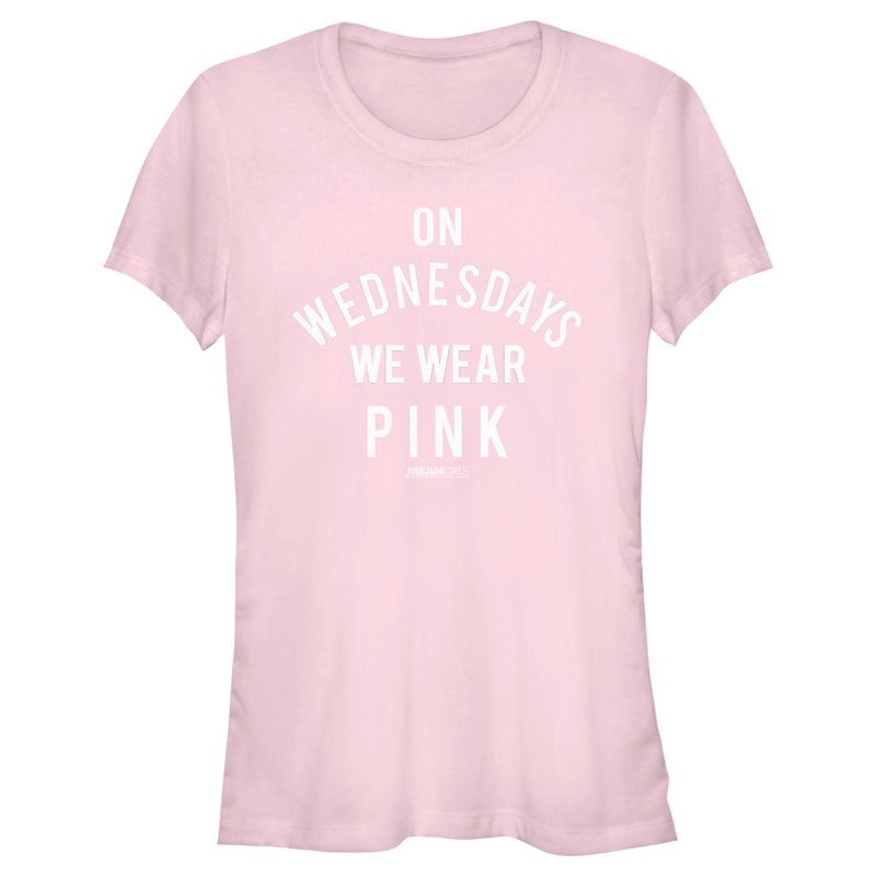 Junior's Mean Girls On Wednesdays We Wear Pink White Bold T-Shirt