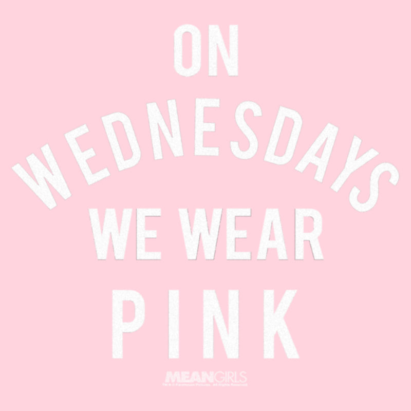 Junior's Mean Girls On Wednesdays We Wear Pink White Bold T-Shirt