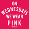 Junior's Mean Girls On Wednesdays We Wear Pink White Bold Racerback Tank Top