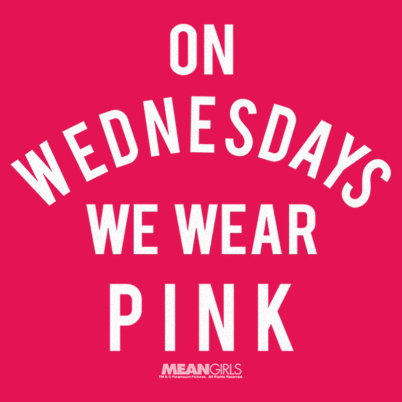 Junior's Mean Girls On Wednesdays We Wear Pink White Bold Racerback Tank Top