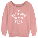 Junior's Mean Girls On Wednesdays We Wear Pink White Bold Sweatshirt