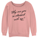 Junior's Mean Girls Why Are You So Obsessed With Me Quote Black Sweatshirt