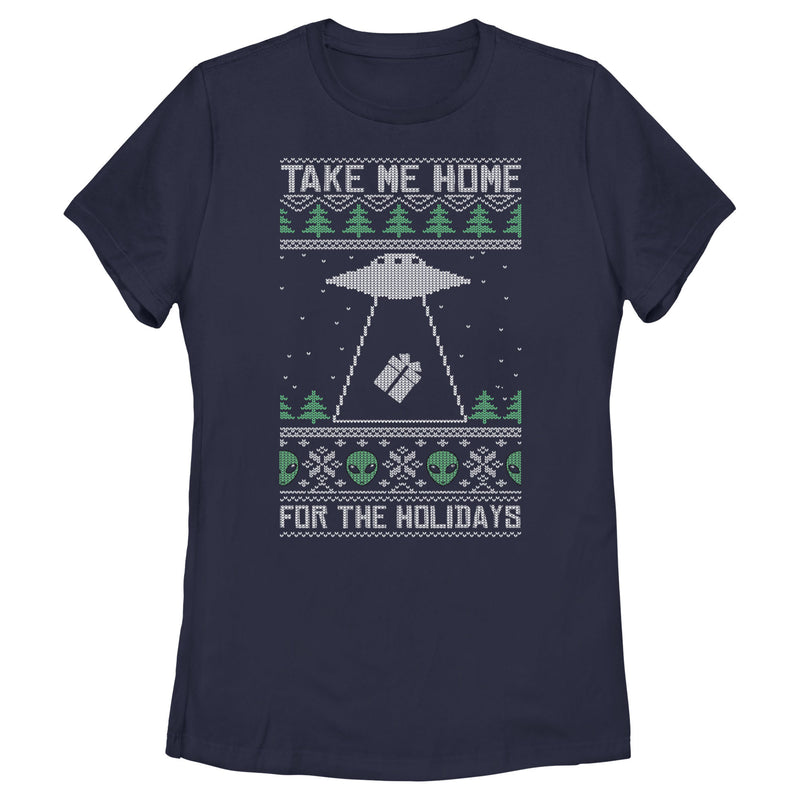 Women's Lost Gods Ugly Christmas Take Me Home for the Holidays T-Shirt