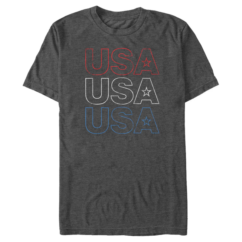 Men's Lost Gods USA Red White and Blue Distressed T-Shirt