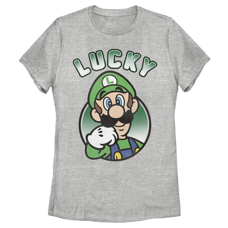 Women's Nintendo Super Mario St. Patrick's Day Lucky Luigi Retro T-Shirt